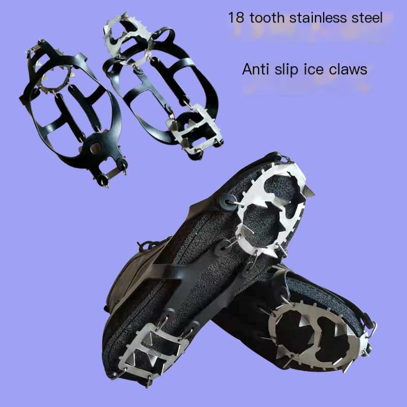 Ice Cleats with 18 Steel Teeth for Outdoor Activities