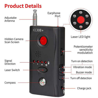CC308 Mini Wireless GSM GPS Bug Detector & Spy Finder