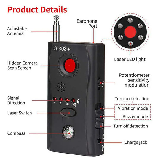 CC308 Mini Wireless GSM GPS Bug Detector & Spy Finder