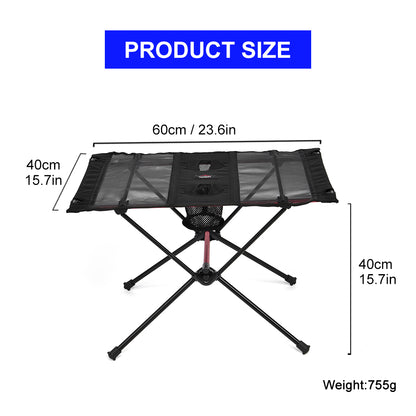 Portable Foldable Outdoor Table with Thick Double Cup
